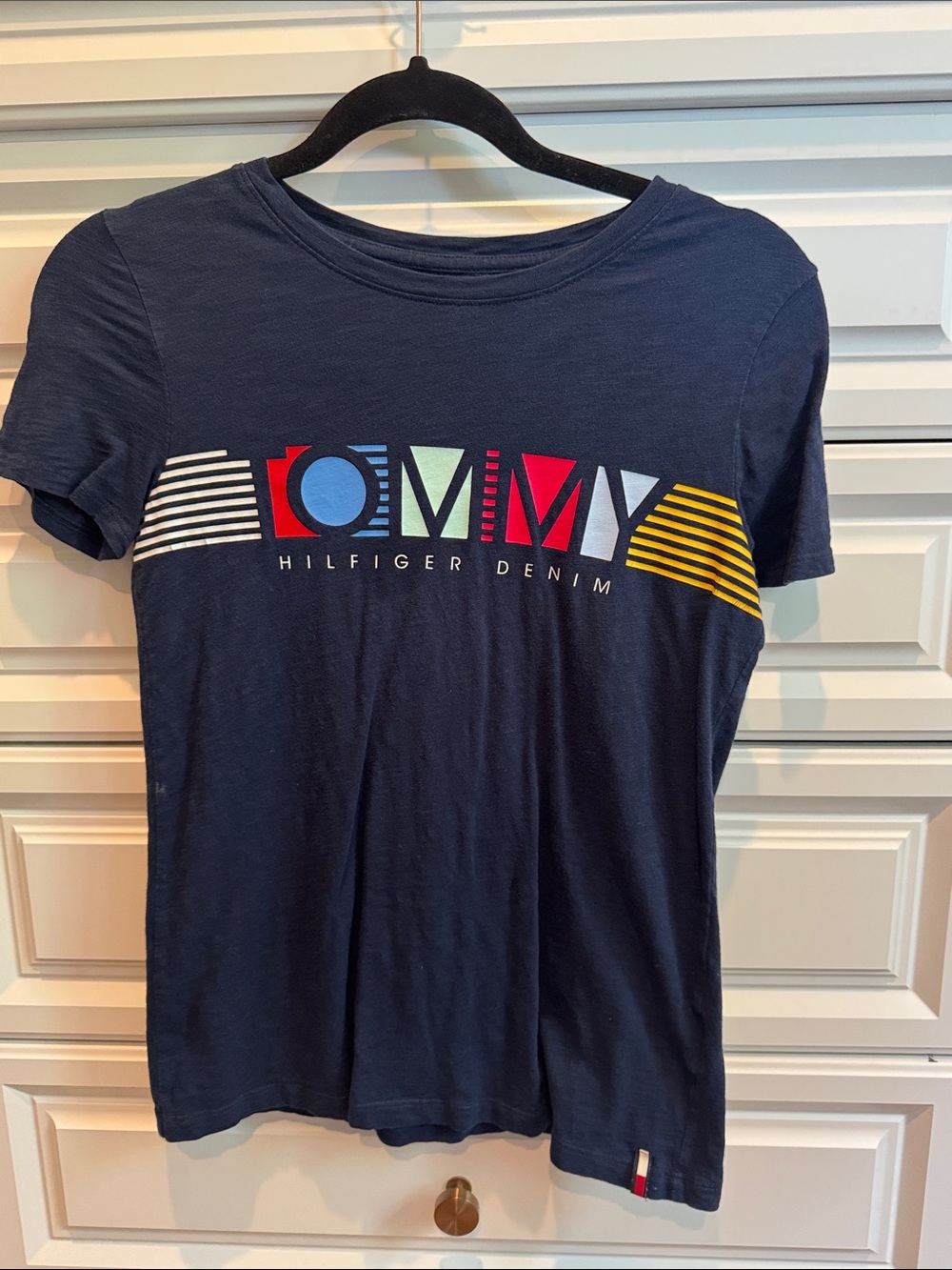 Tommy Hilfiger Navy Short-Sleeve Tee with Multicolor TOMMY Graphic